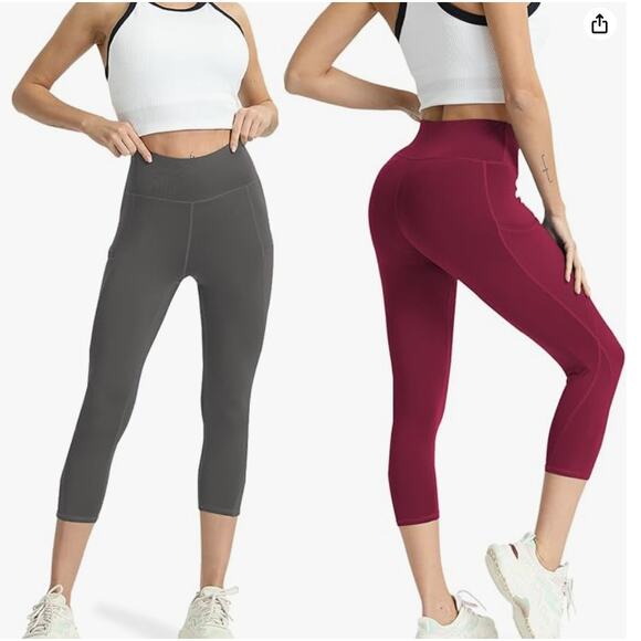 5XL High Waisted Yoga Leggings 4 Pack - Tummy Control with Pockets - Picture 2 of 6